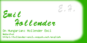 emil hollender business card